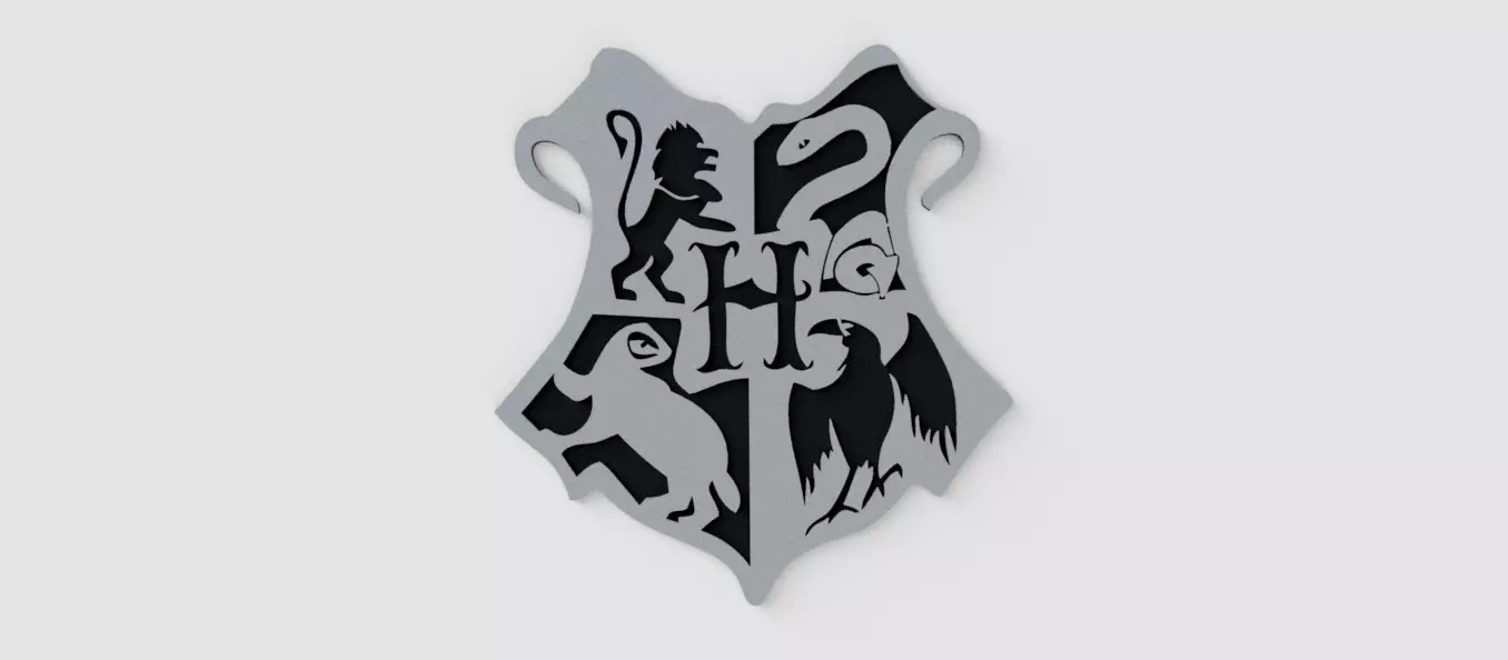 harry potter hogwarts crest wall painting 3D print model_0