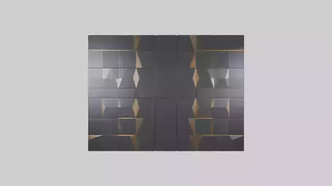 Geometric Wall Panels Low-poly 3D model