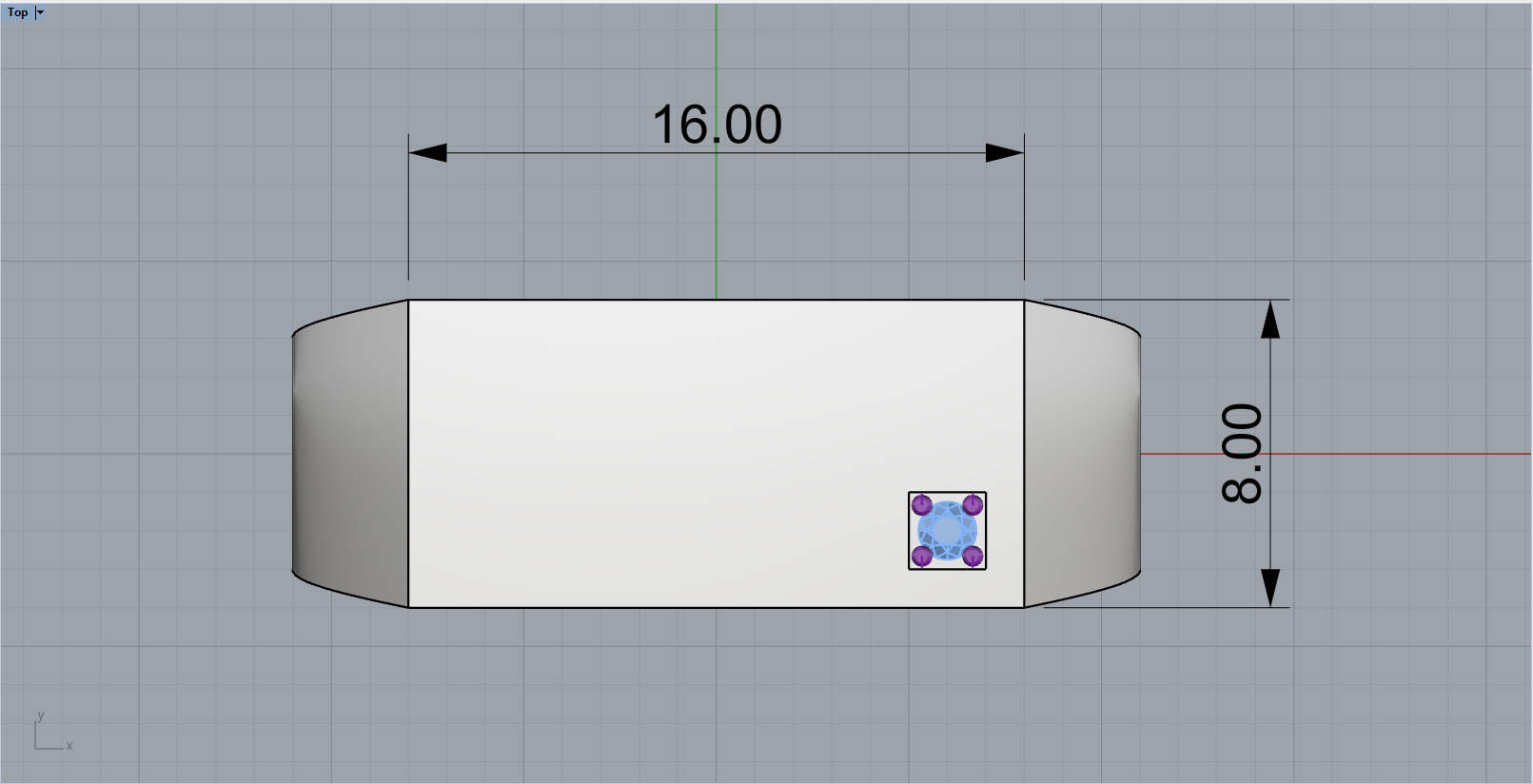 Signet ring with gem model 971 3D print model_6