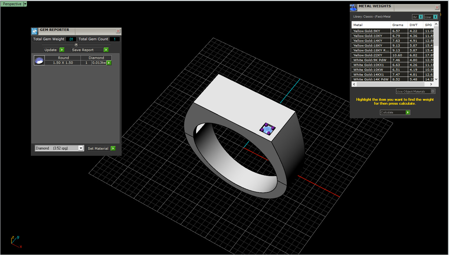 Signet ring with gem model 971 3D print model_4