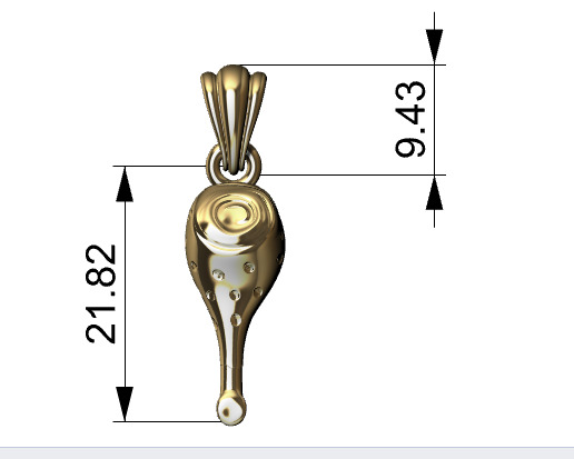 Gold Turkey Leg Necklace  3D print model_20