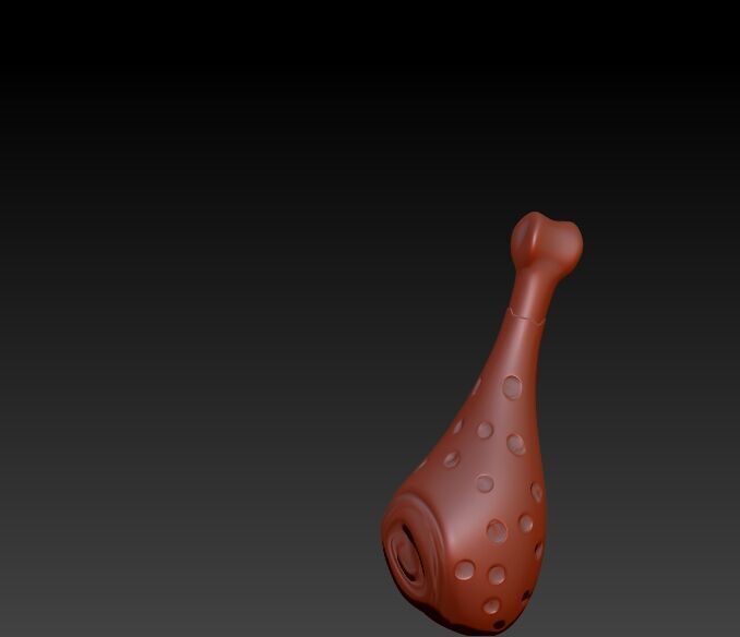 Gold Turkey Leg Necklace  3D print model_11