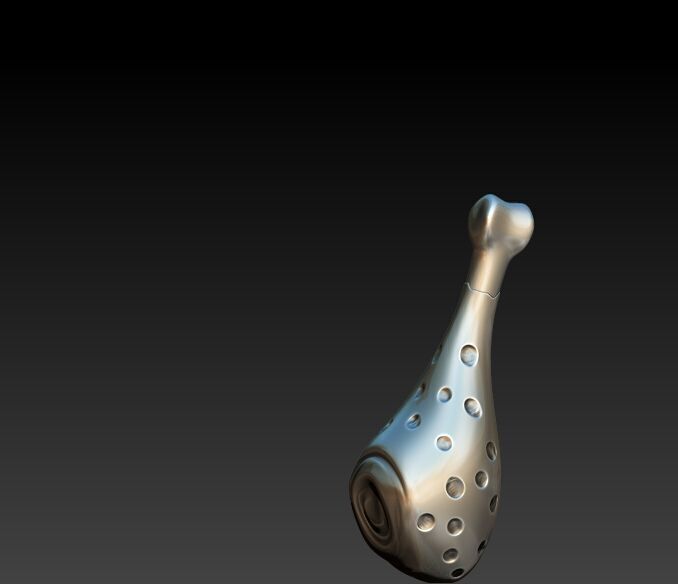 Gold Turkey Leg Necklace  3D print model_13