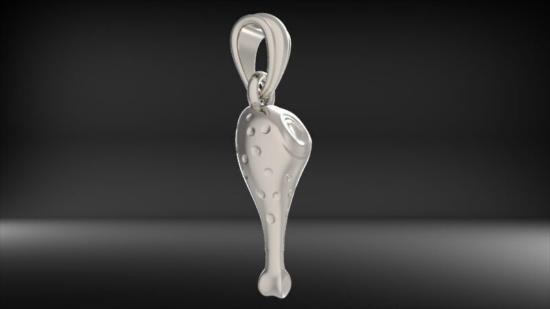 Gold Turkey Leg Necklace  3D print model_16