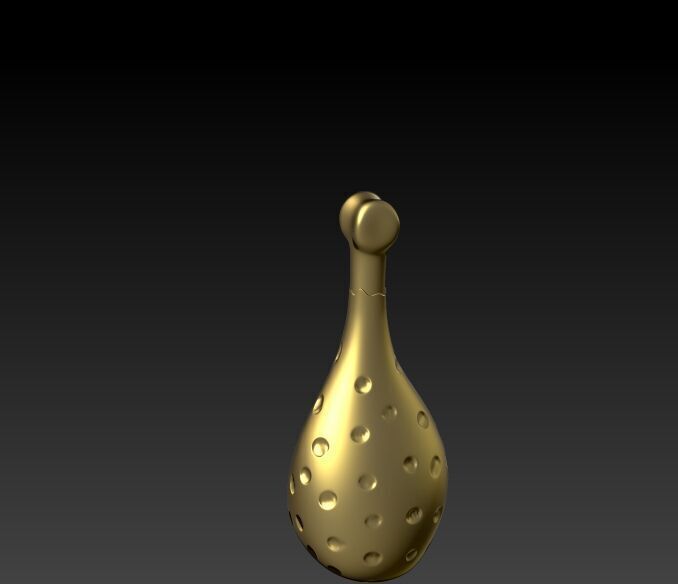 Gold Turkey Leg Necklace  3D print model_1