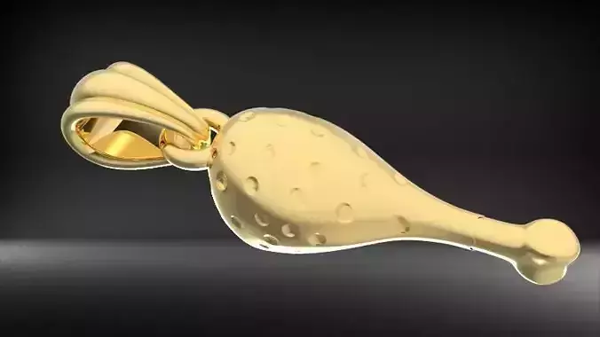 Gold Turkey Leg Necklace  3D print model