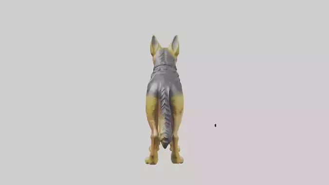German Shepherd statue model Low-poly 3D model