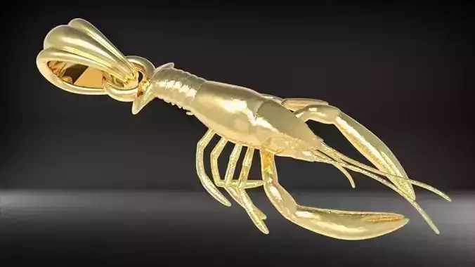 Crawfish Pendant Jewelry 3D print model