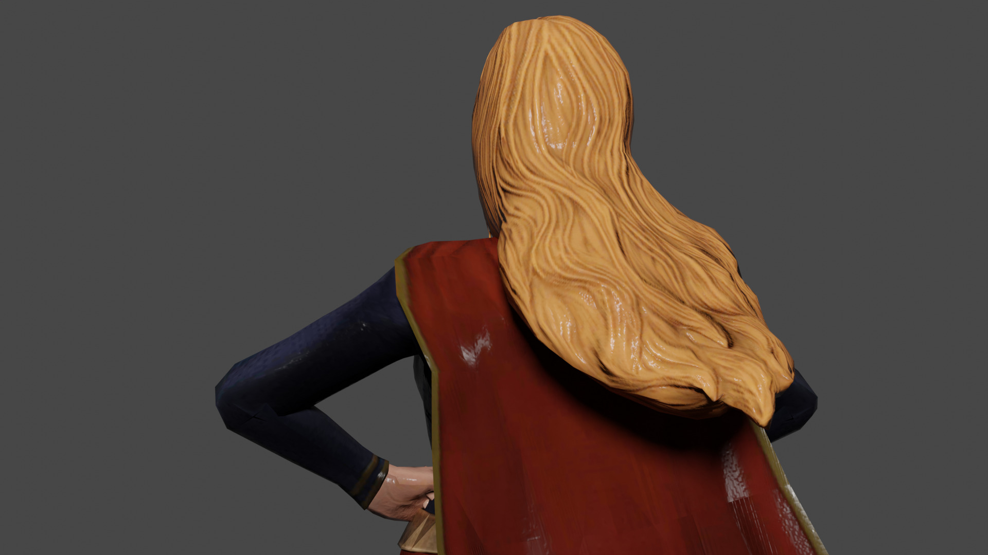 Supergirl  Low-poly 3D model_5