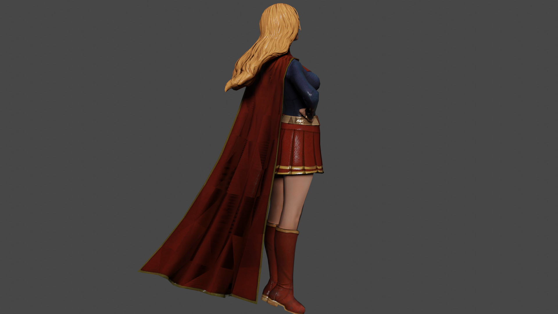 Supergirl  Low-poly 3D model_2