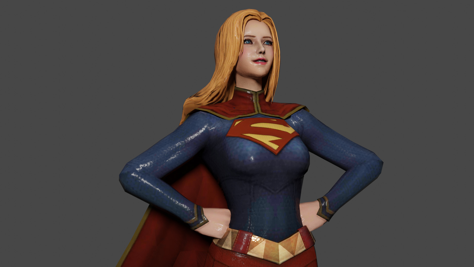 Supergirl  Low-poly 3D model_1