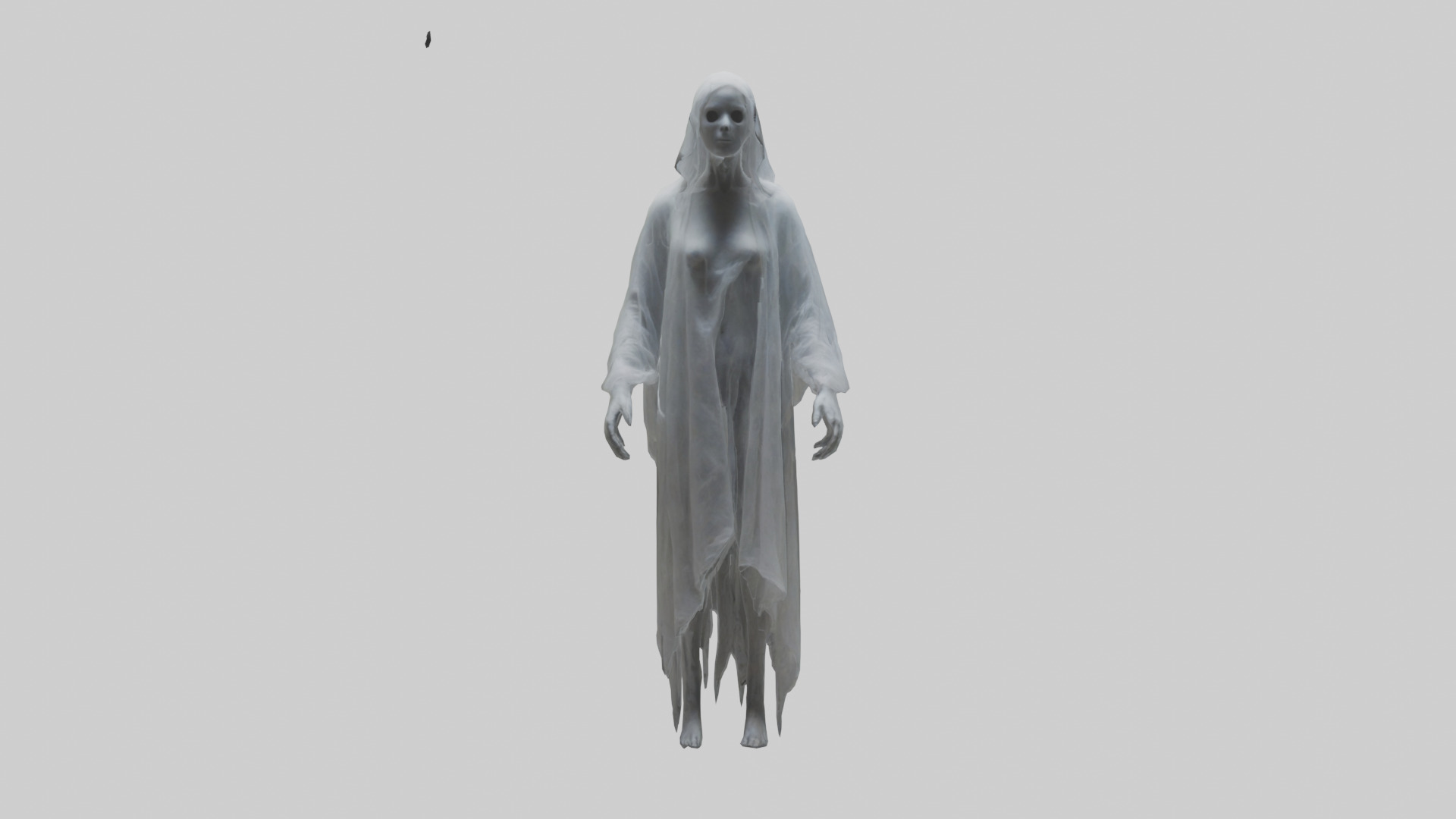 Ghostly figure model Low-poly 3D model_9