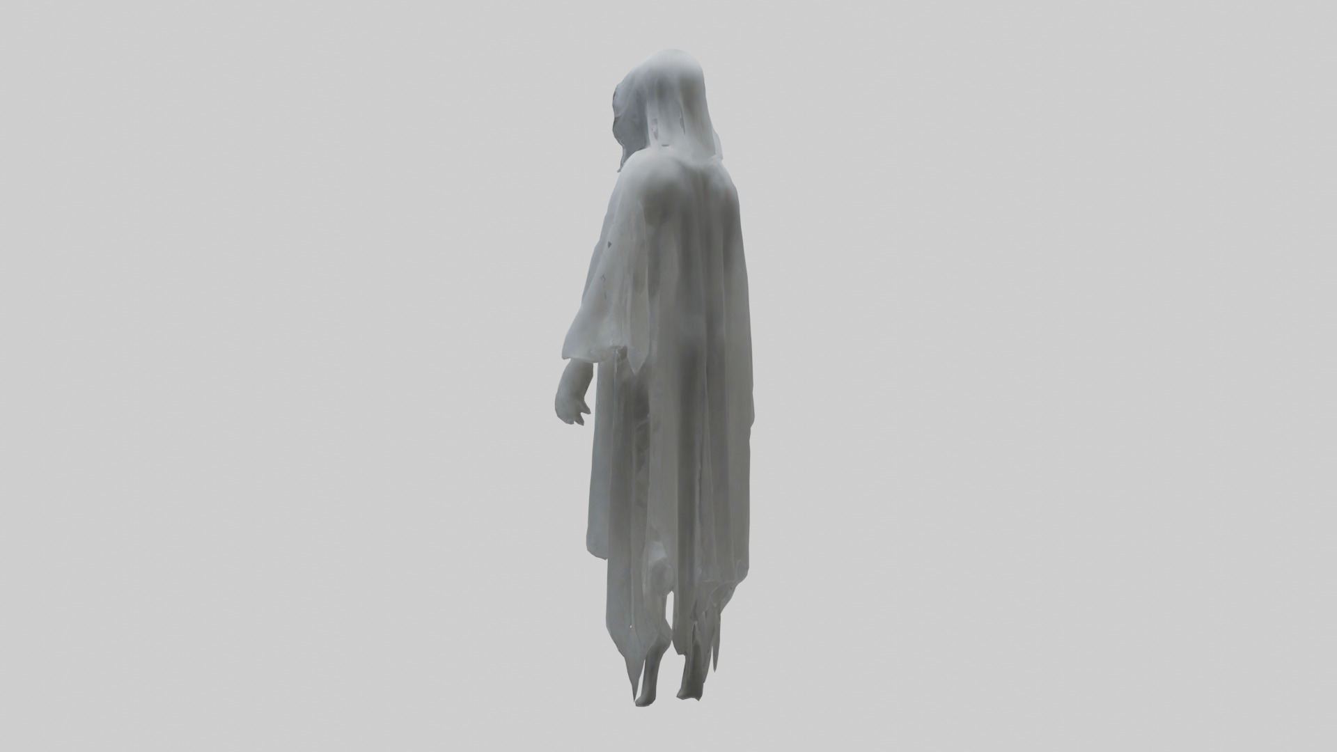 Ghostly figure model Low-poly 3D model_1
