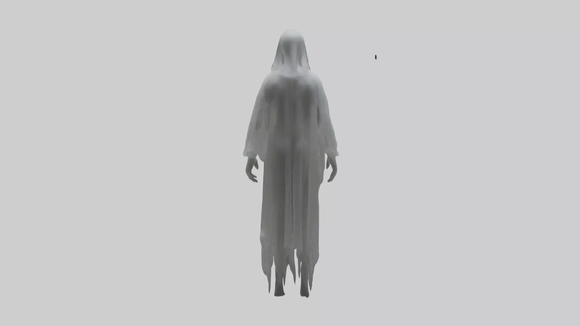 Ghostly figure model Low-poly 3D model_0