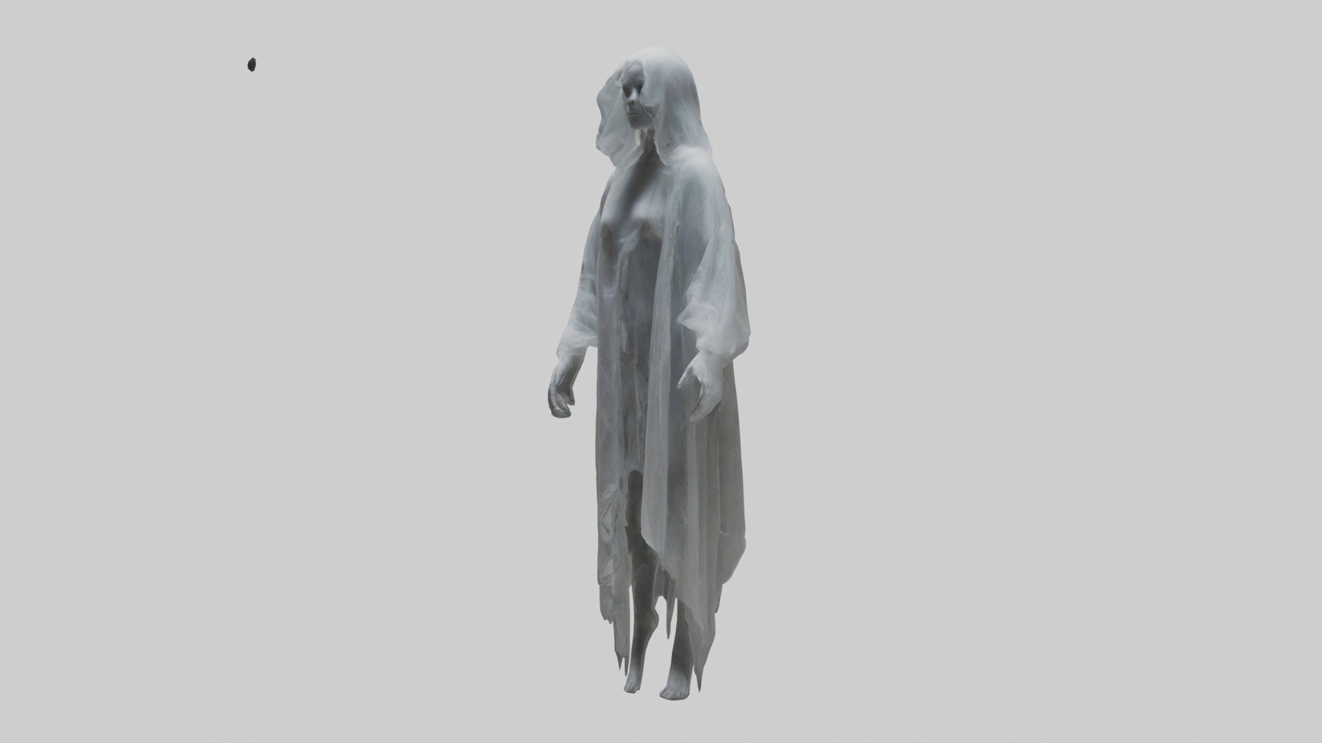 Ghostly figure model Low-poly 3D model_8