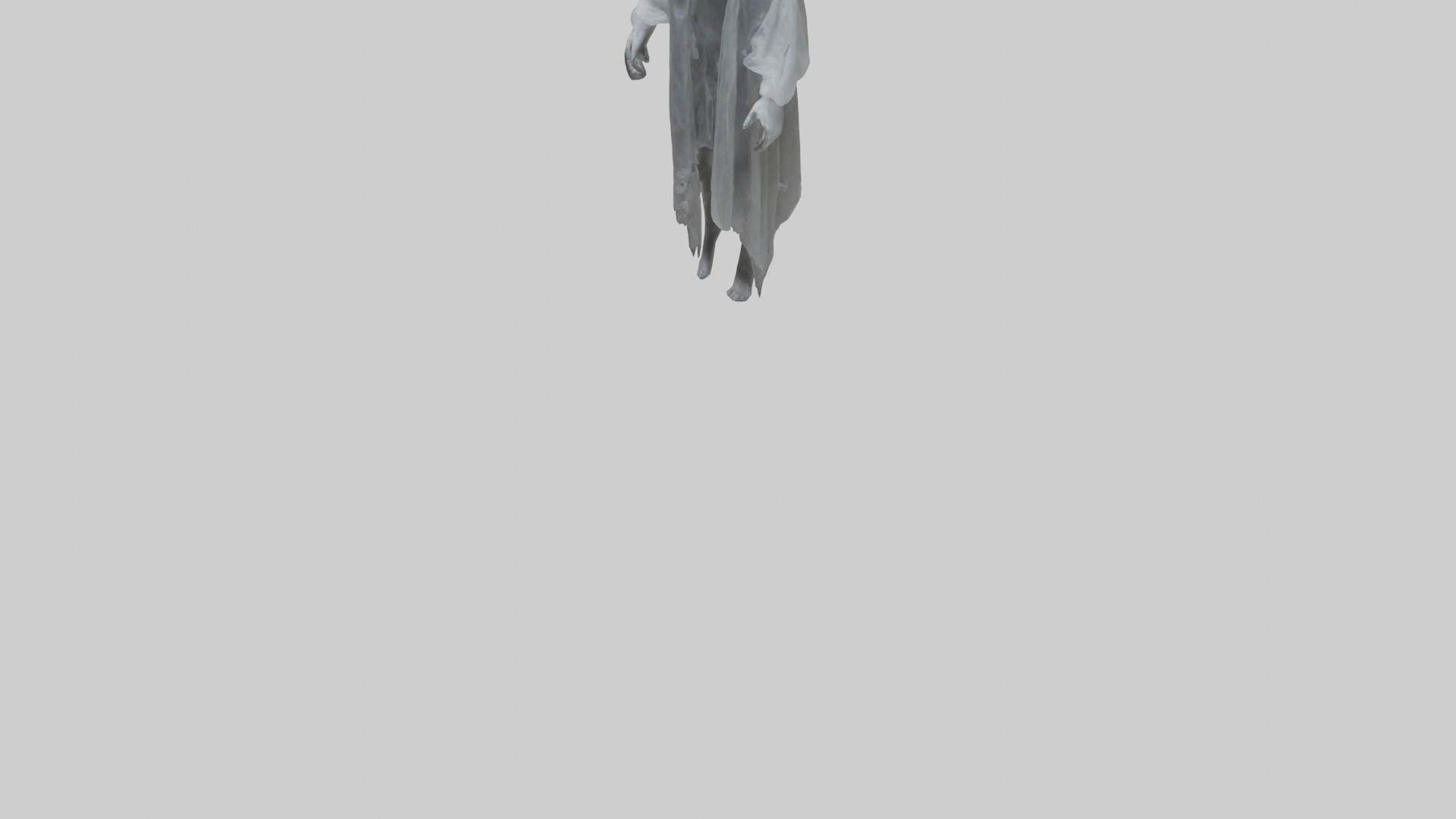 Ghostly figure model Low-poly 3D model_5