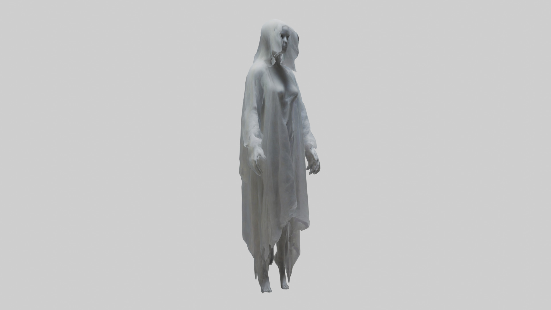 Ghostly figure model Low-poly 3D model_11