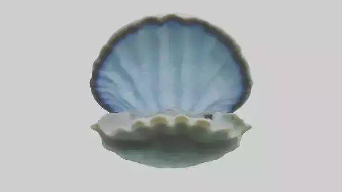 Giant Clam resting on reef model Low-poly 3D model