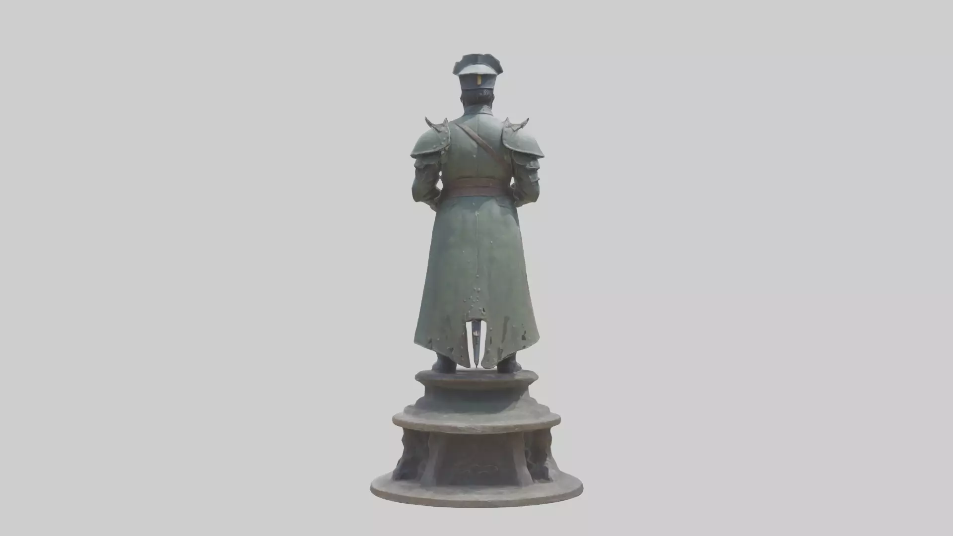 Giant Soldier statue model Low-poly 3D model_0