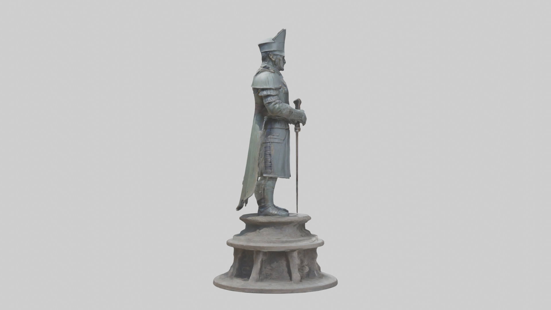Giant Soldier statue model Low-poly 3D model_13
