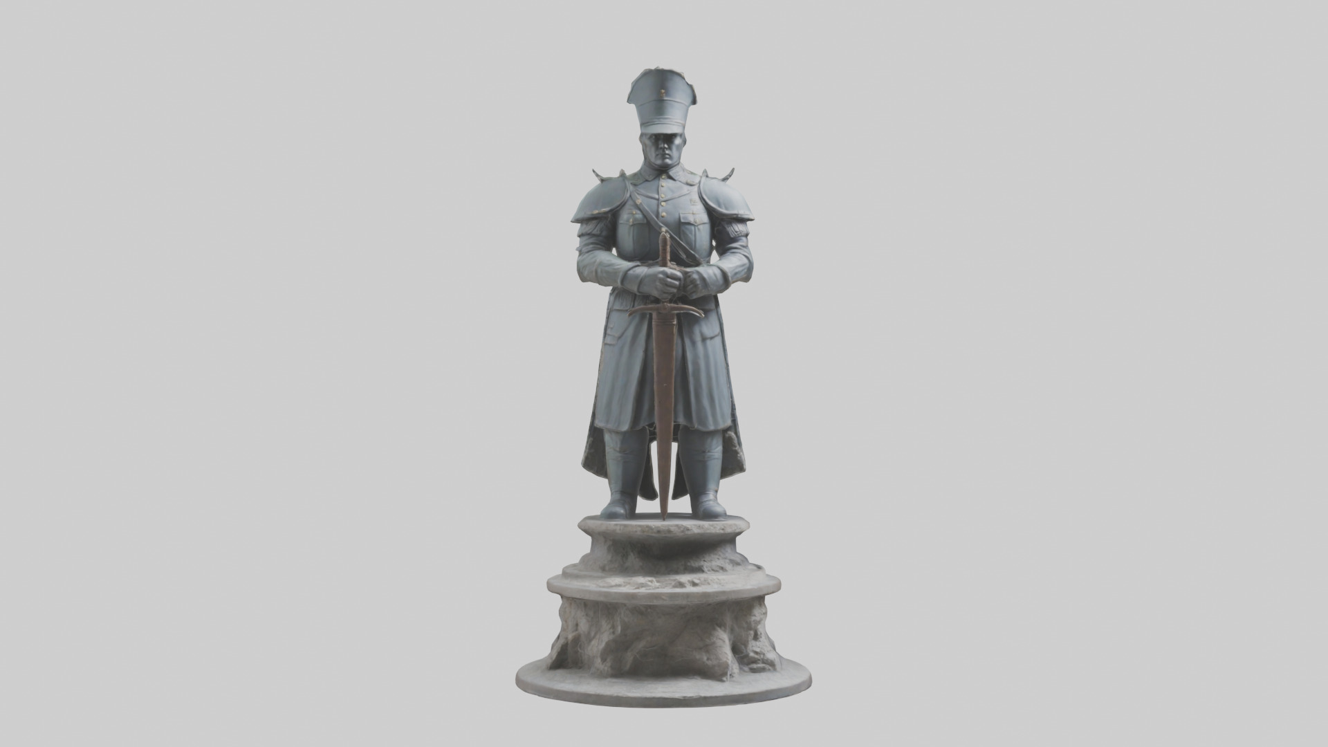 Giant Soldier statue model Low-poly 3D model_9