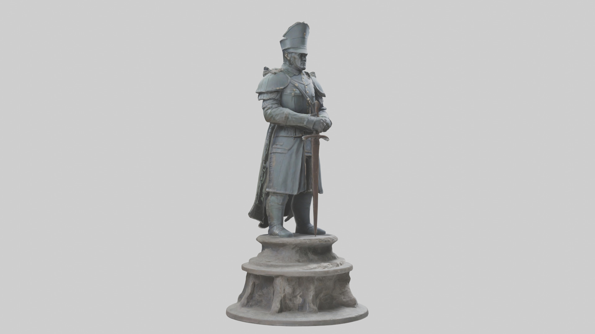 Giant Soldier statue model Low-poly 3D model_7
