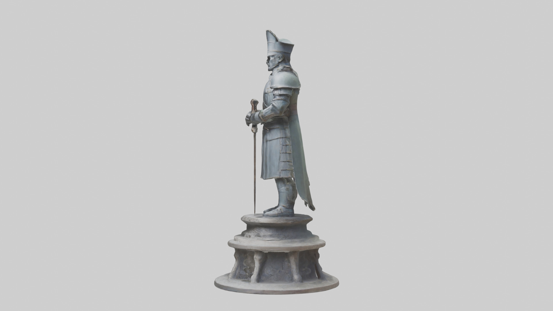 Giant Soldier statue model Low-poly 3D model_12