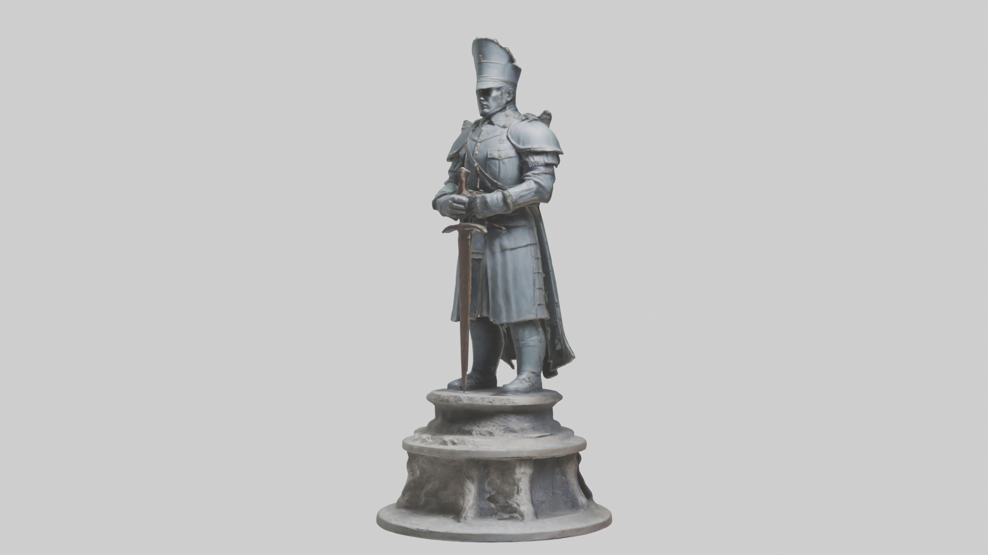 Giant Soldier statue model Low-poly 3D model_10