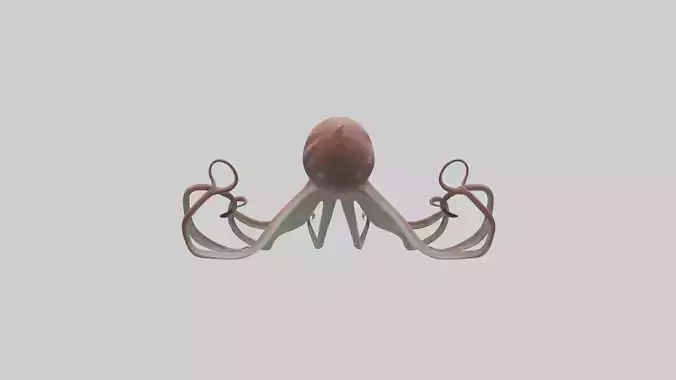 Giant Squid gliding model Low-poly 3D model