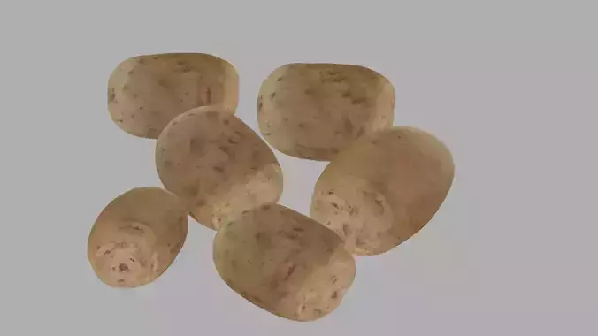 Realistic highly detailed potatoes Free low-poly 3D model
