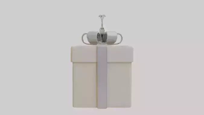 Gift box keychain model Low-poly 3D model