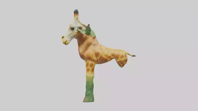 Giraffe eating leaves model