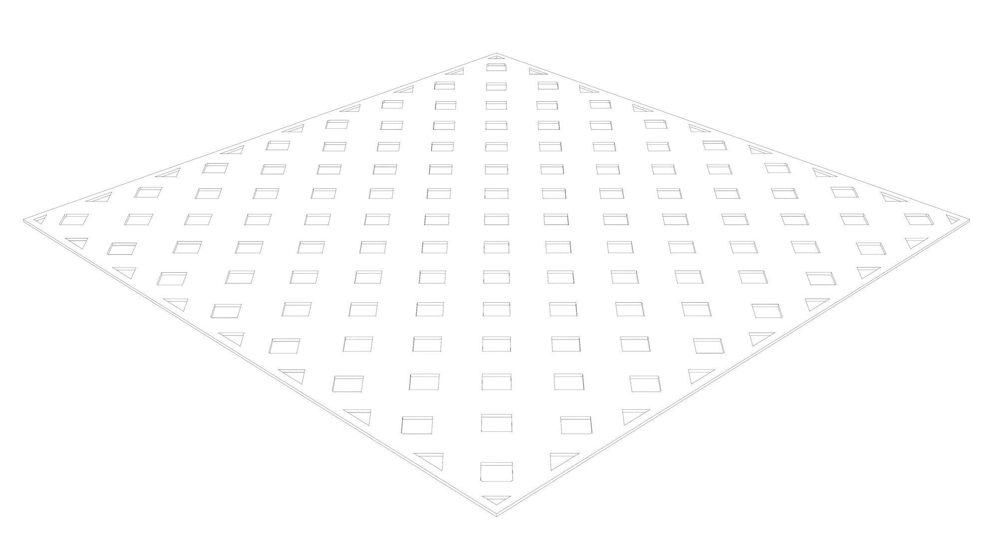 Perforated panel with square hole and 16 percent opening 25O06 3D model_8