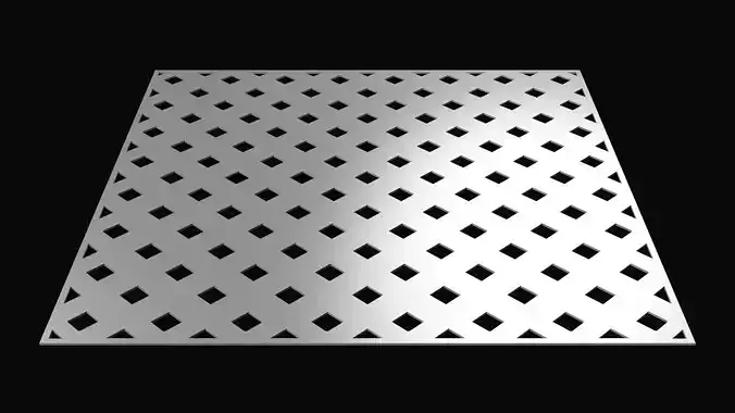 Perforated panel with square hole and 16 percent opening 25O06 3D model