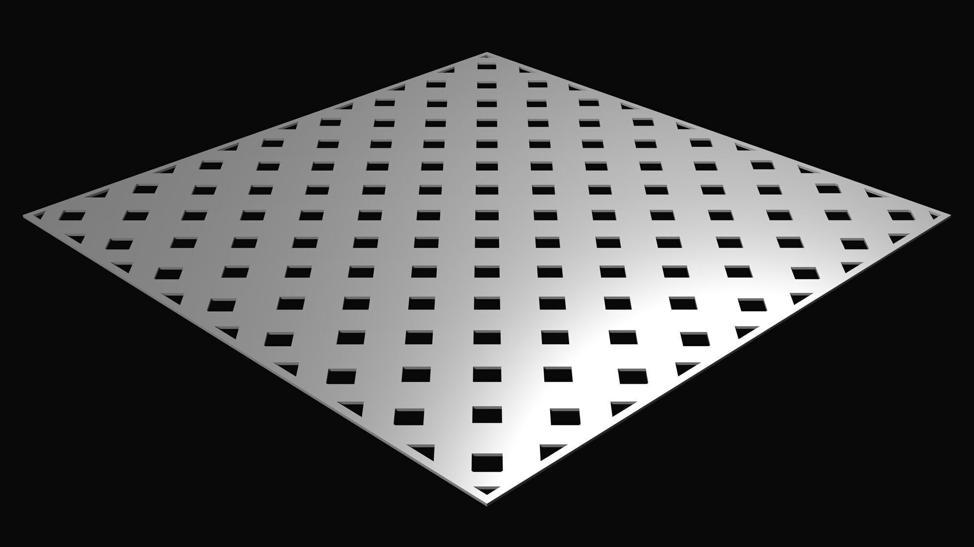 Perforated panel with square hole and 16 percent opening 25O06 3D model_4