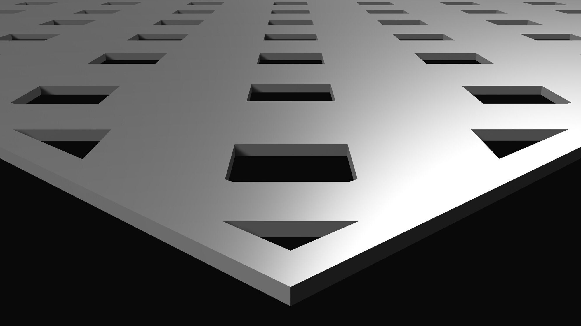 Perforated panel with square hole and 16 percent opening 25O06 3D model_2