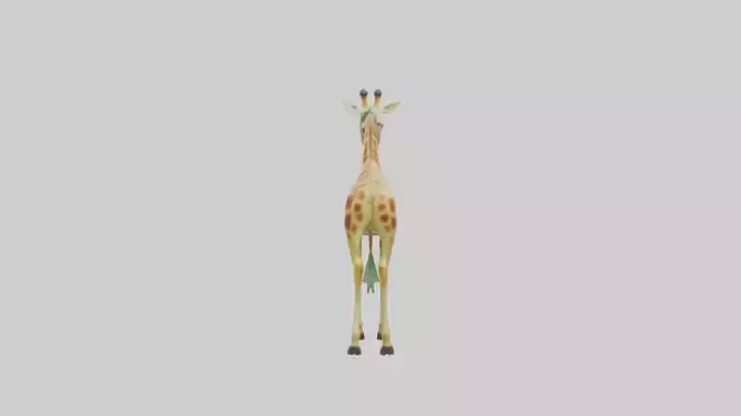 Giraffe nibbling leaves model