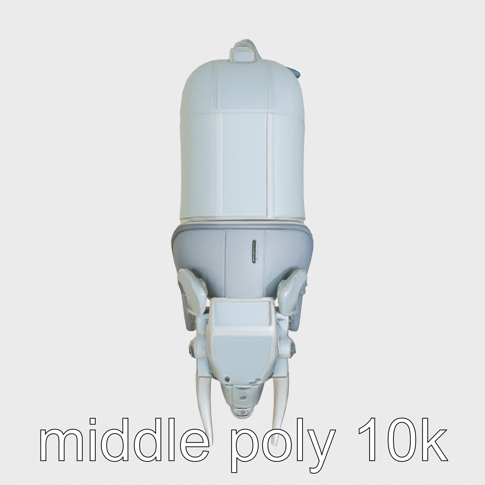 Mechanical Elephant with Metallic Thin Legs and Grabbing Trunk Low-poly 3D model_20