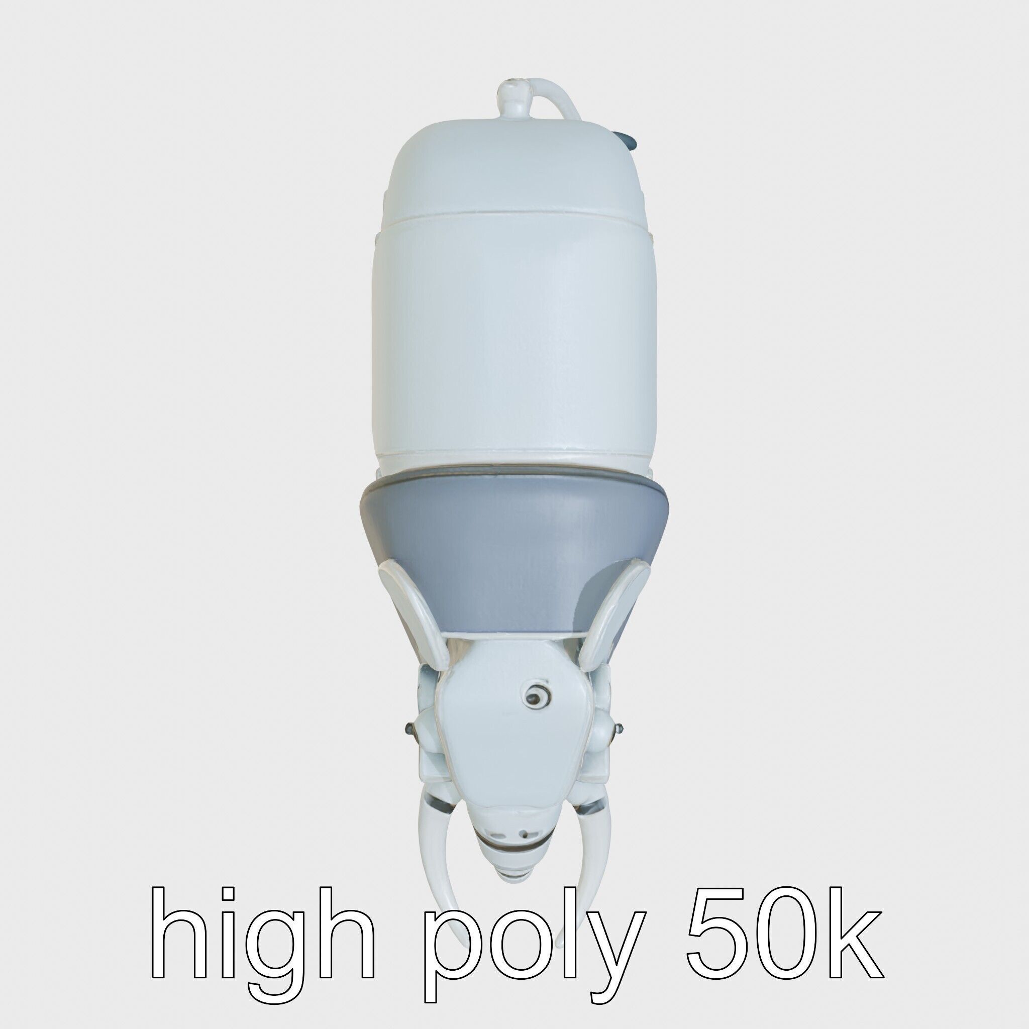 Mechanical Elephant with Metallic Thin Legs and Grabbing Trunk Low-poly 3D model_5