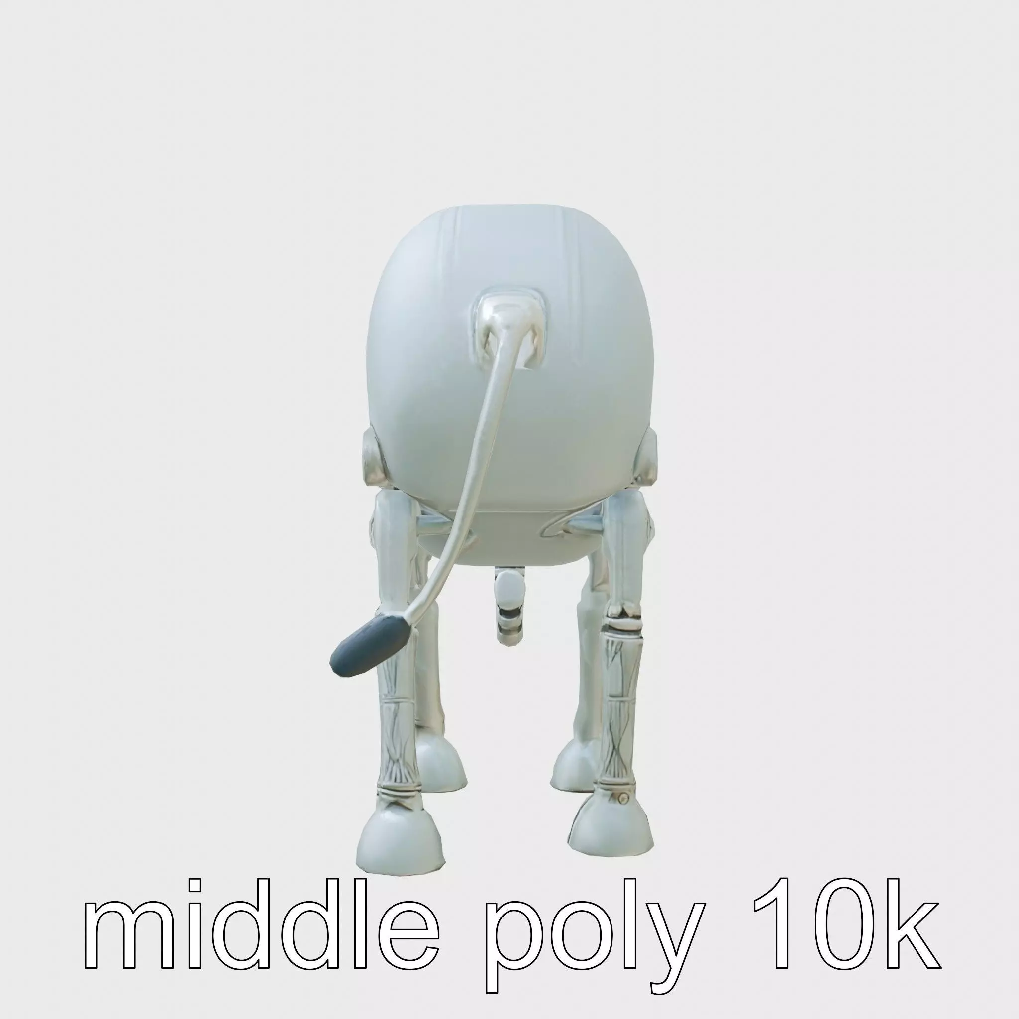 Mechanical Elephant with Metallic Thin Legs and Grabbing Trunk Low-poly 3D model_0