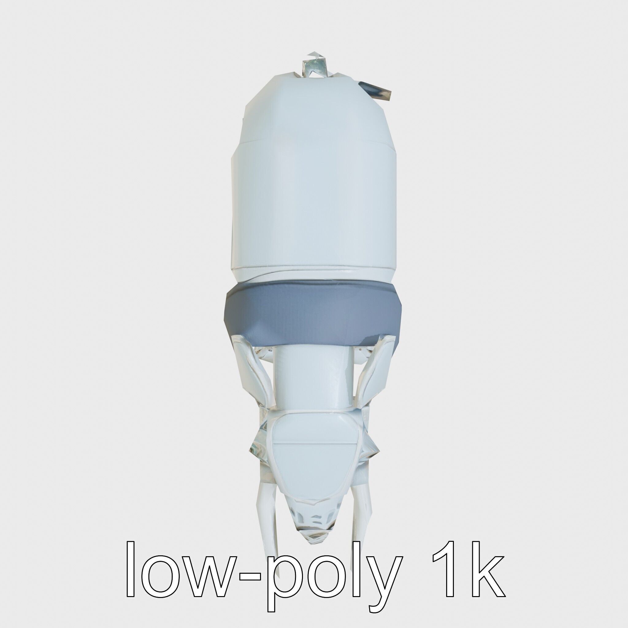 Mechanical Elephant with Metallic Thin Legs and Grabbing Trunk Low-poly 3D model_18