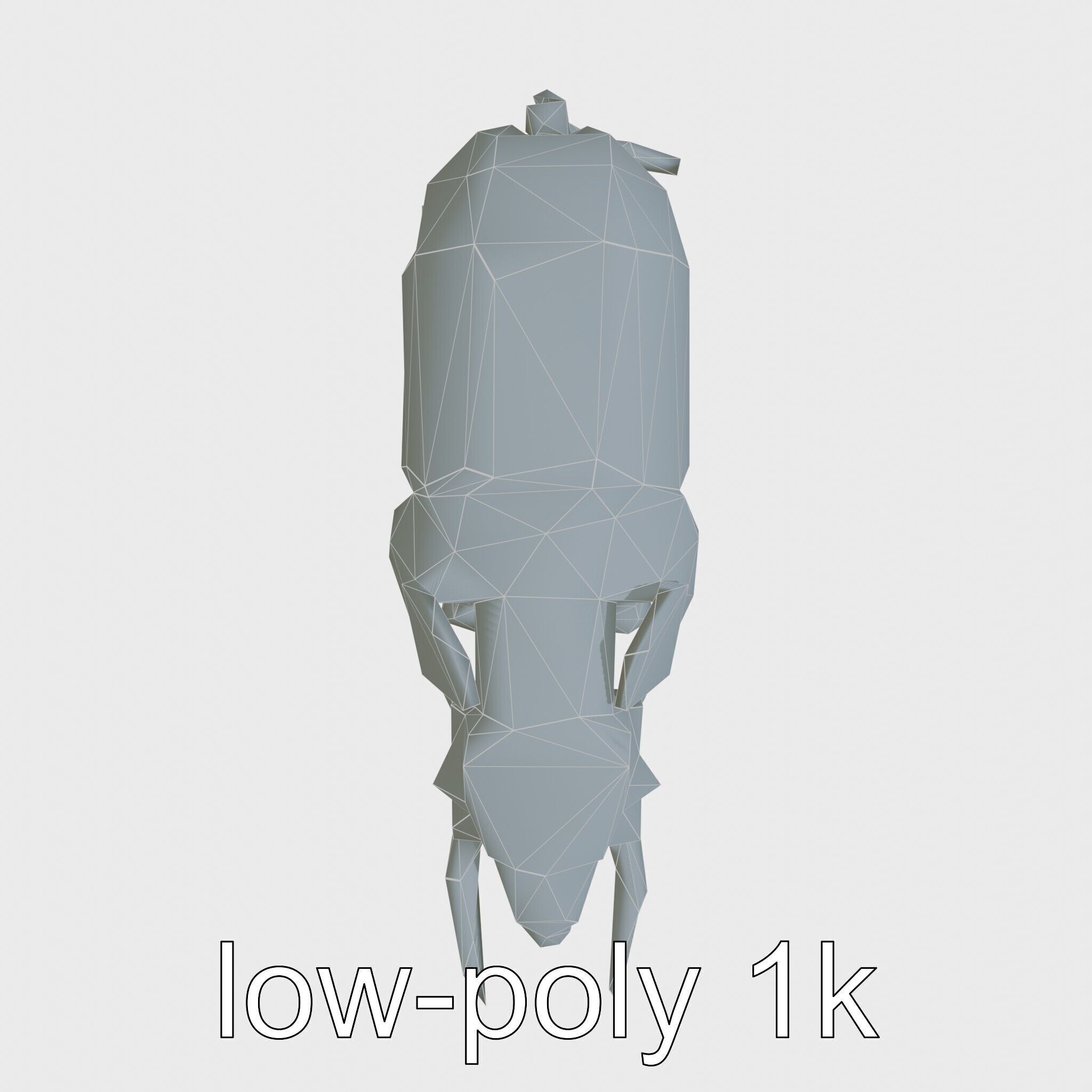 Mechanical Elephant with Metallic Thin Legs and Grabbing Trunk Low-poly 3D model_16