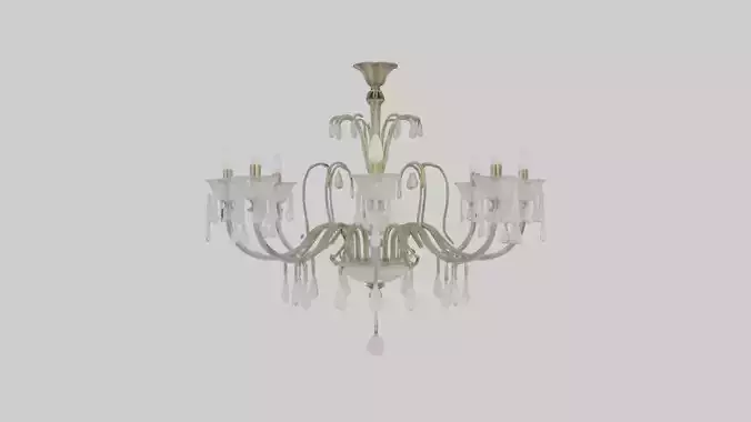 Glass chandelier model Low-poly 3D model
