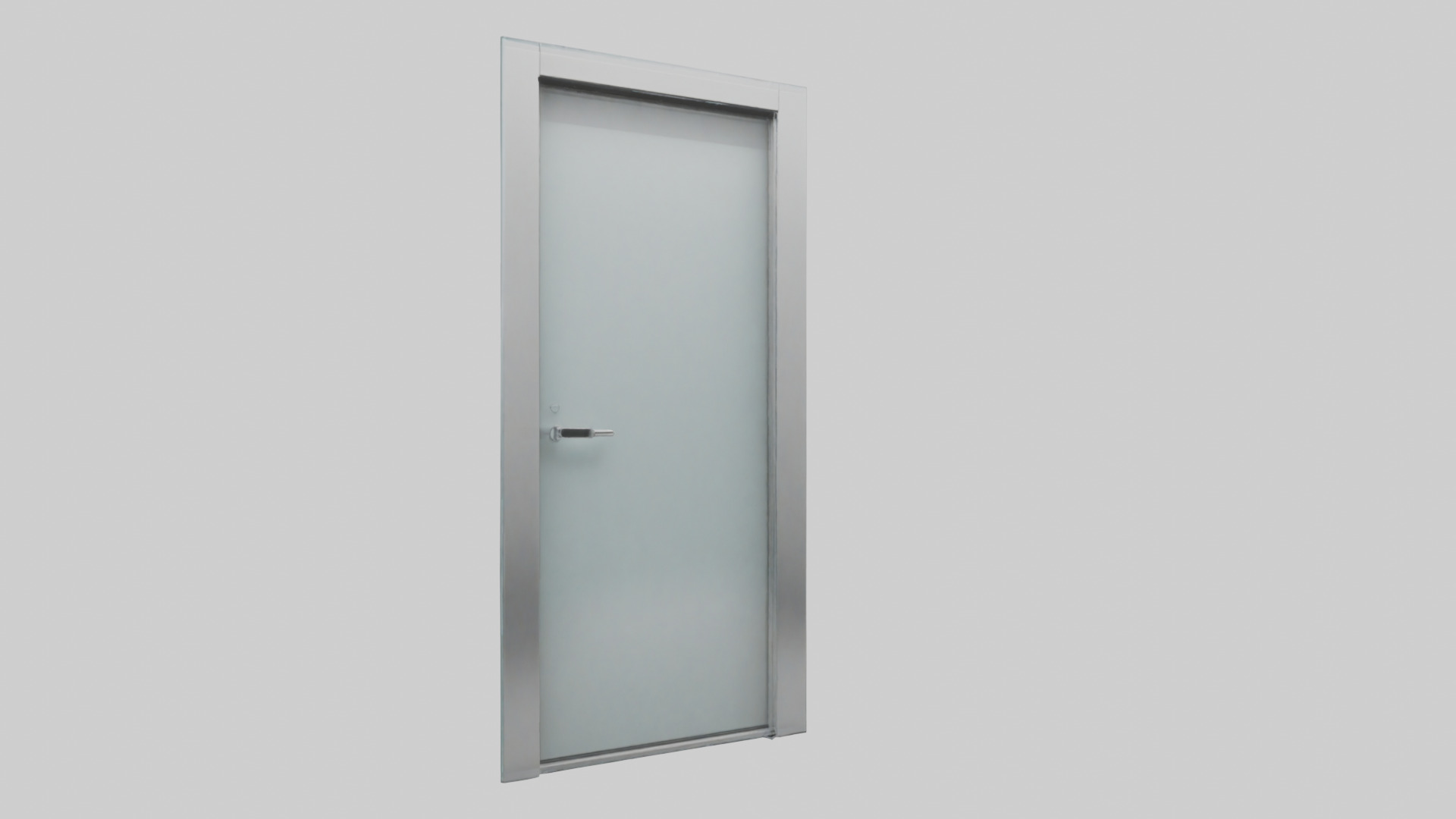 Glass panel door model Low-poly 3D model_1