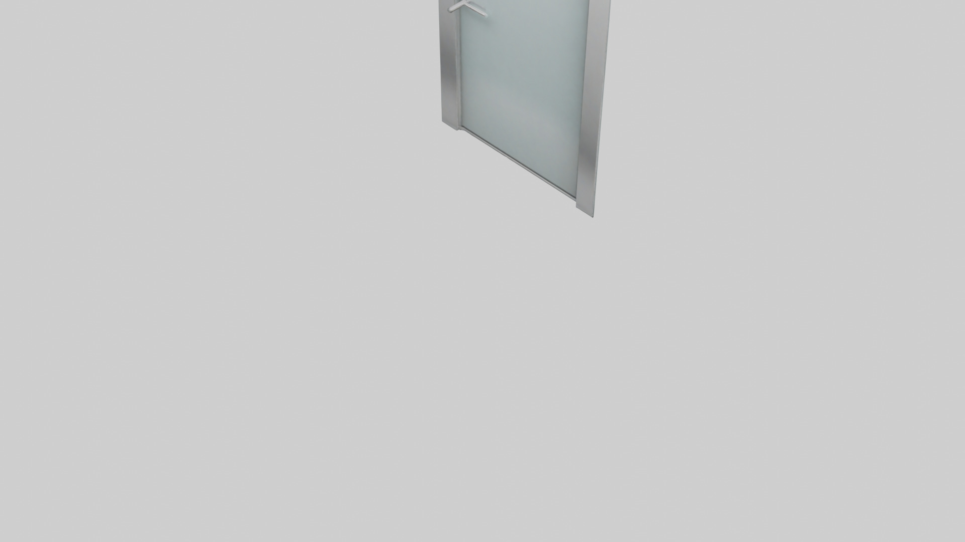 Glass panel door model Low-poly 3D model_4