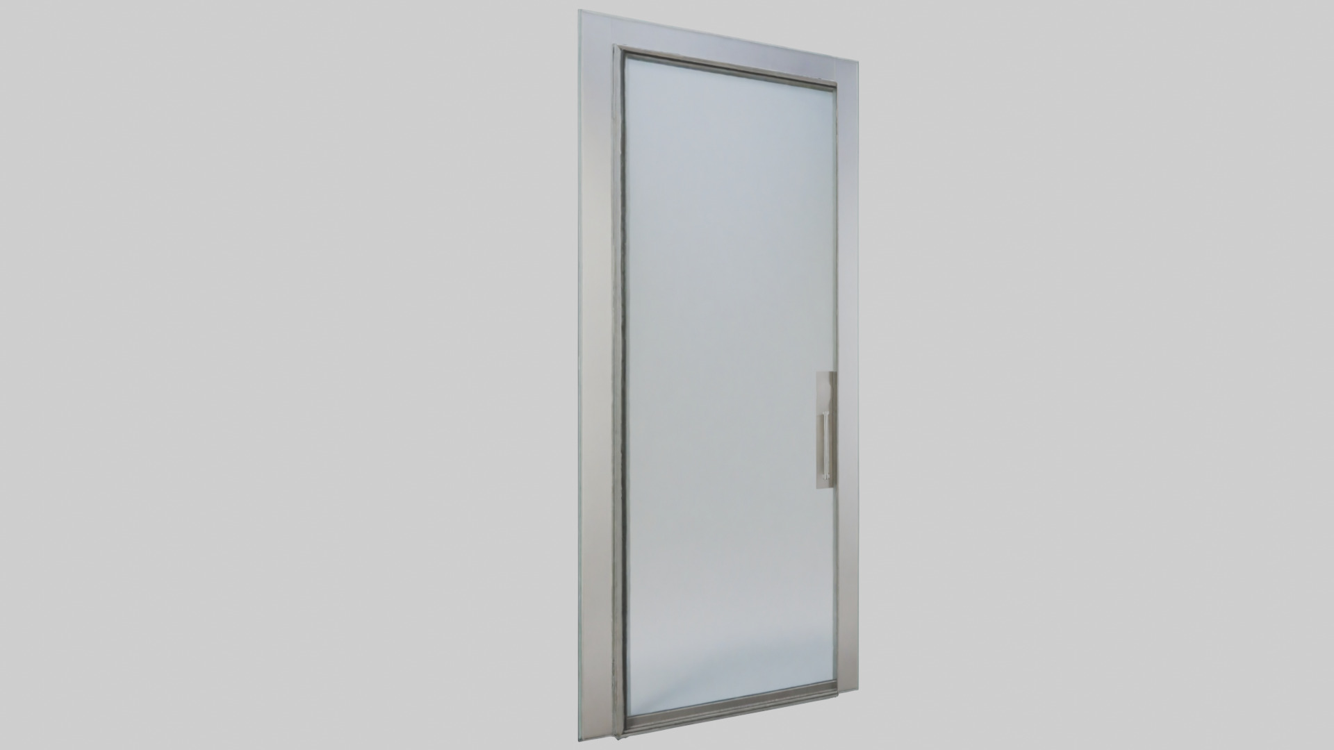Glass panel door model Low-poly 3D model_11