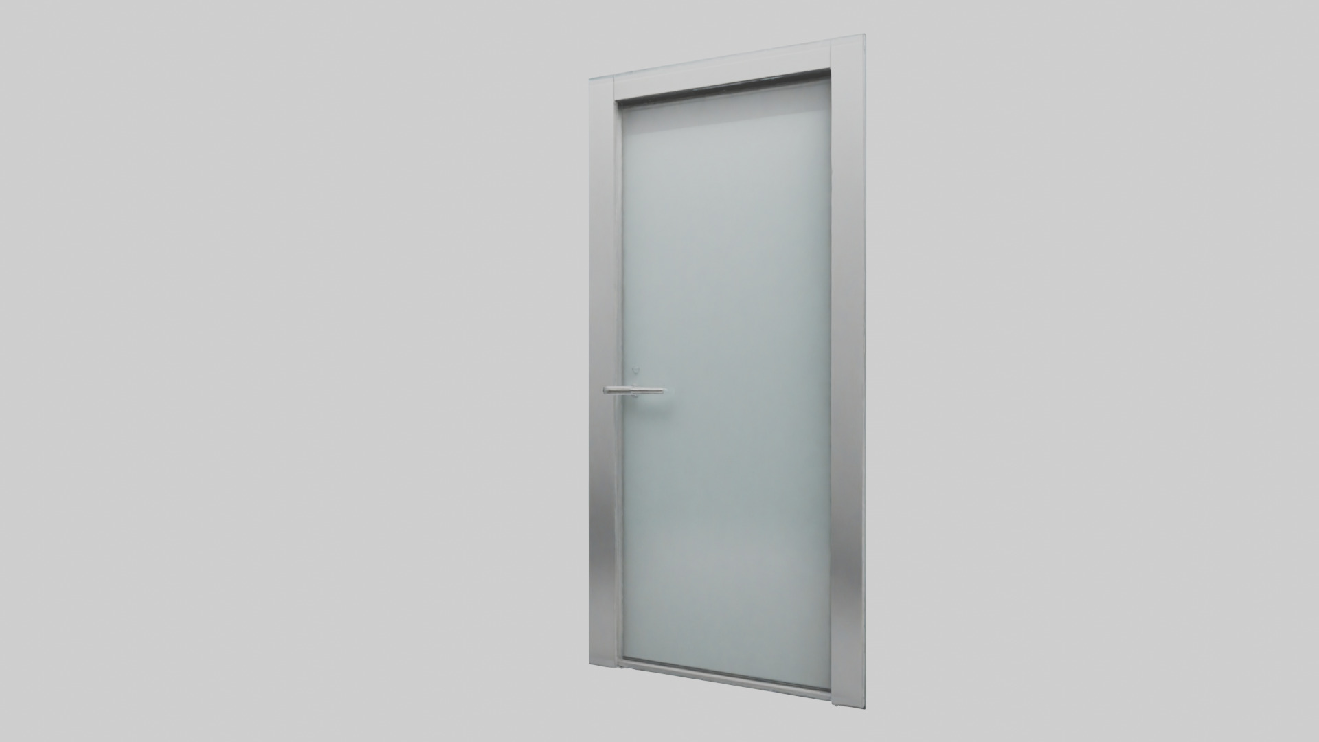 Glass panel door model Low-poly 3D model_2
