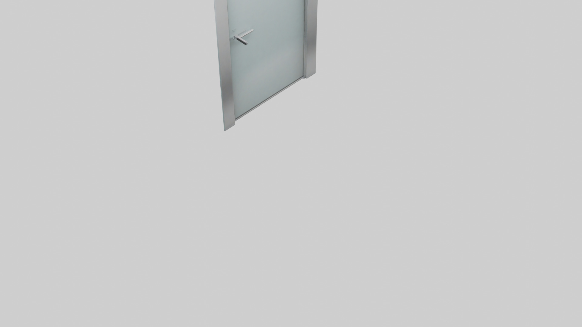 Glass panel door model Low-poly 3D model_3