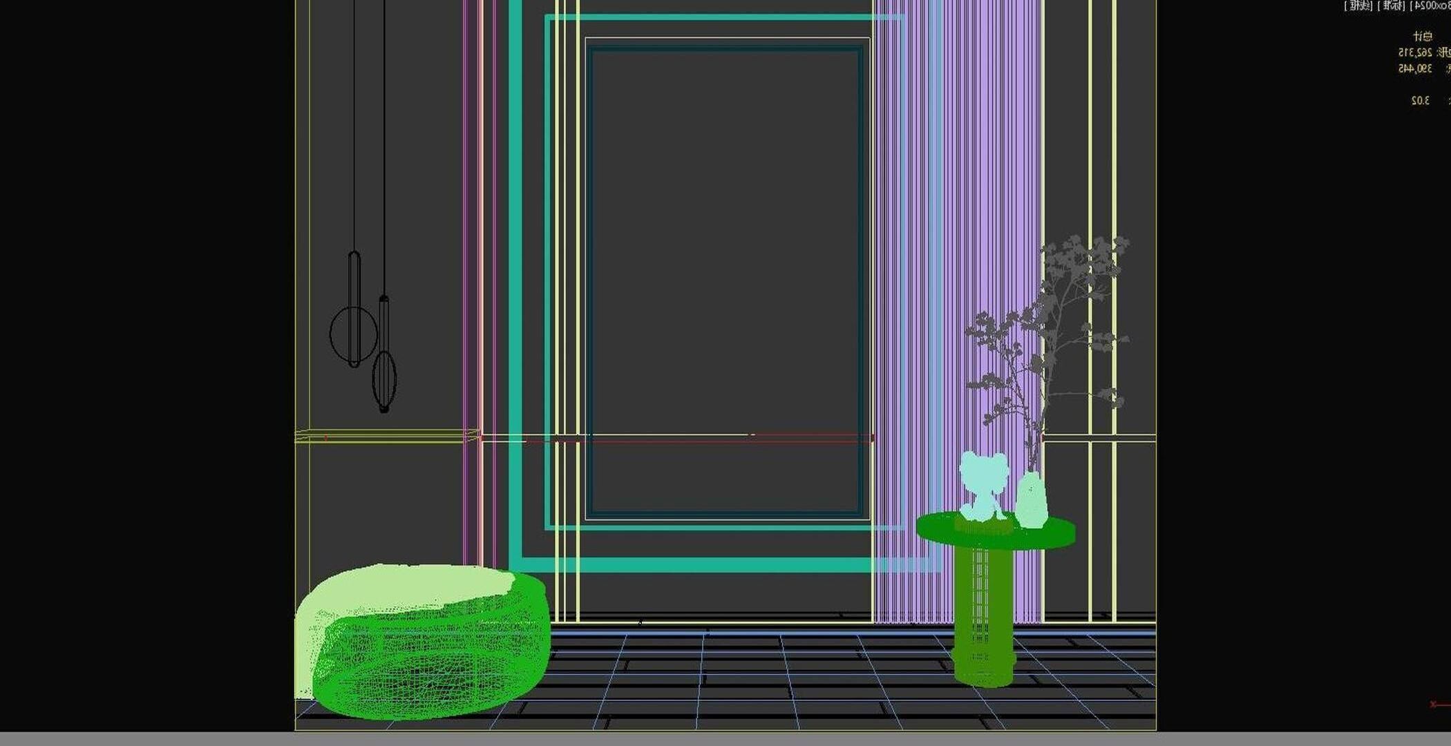 Decorative Abstract Modern Painting 3D model_6