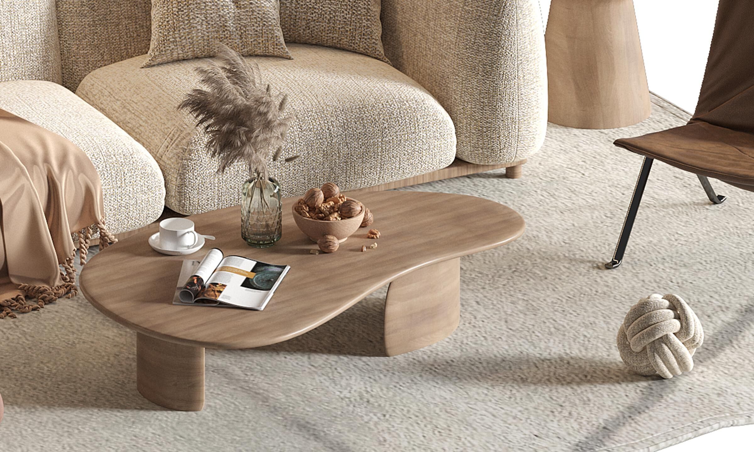 coffee and sofa combination table 3D model_2